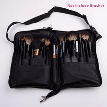 Soft Makeup Brush Set Case Cosmetic Leather Case with 32 Pockets Paintbrushes pincel maquiagem Make Up Bag Black (no brush)