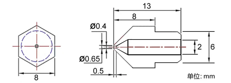 Anet 5 шт. 0,2 0,3 0,4 0,5 мм 3D сопла для принтера для a6 a8 MK8 3d принтер запчасти аксессуары экструдер hotend reprap сопло 3d