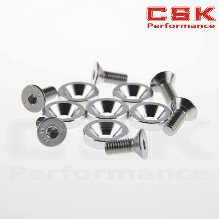 6 PIECE M8 HEX FASTENERS FENDER WASHER BUMPER ENGINE CONCAVE SCREWS JDM