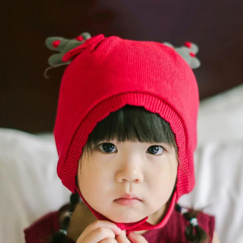 

Adofeeno New Warm Fall Winter Hat Cotton Knitted Hats Beanie Cap for Children Kids Boys and Girls Christmas New Year Gift
