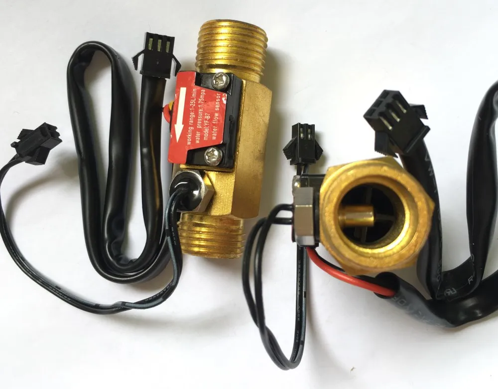 YF-B7 brass Hall flow sensor Temperature mearsuring meter (2)