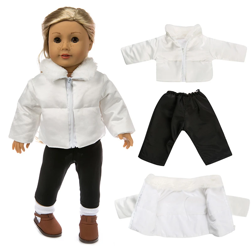Белая пуховая куртка подходит для куклы Американская девочка одежда 18-дюймовые куклы, рождественские подарки для девочек(только продаем одежду
