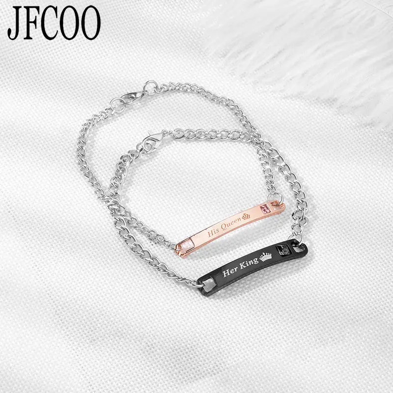

Trendy Simple Bracelet Lettering lovers style Her King&His Queen or Beast&Beauty for Women Men Bracelets Jewelry Dropshipping