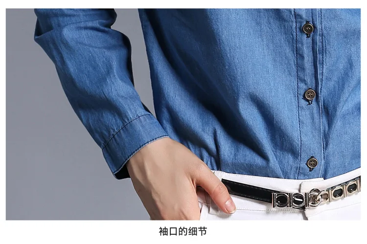 jean blouse Women embroidered denim blouse flower vintage wash denim shirt women jeans shirt tops clothes femme denim blouses