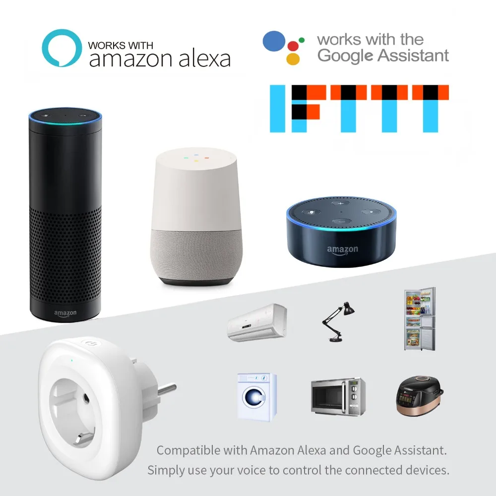 Умная розетка Wi Fi с дистанционным управлением работает Amazon Alexa Google