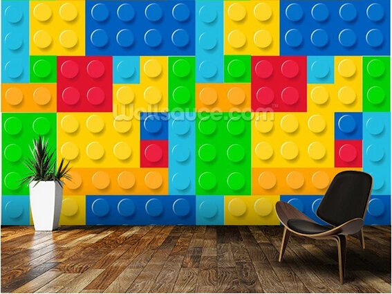 Custom wallpaper for children. Building Blocks,3D