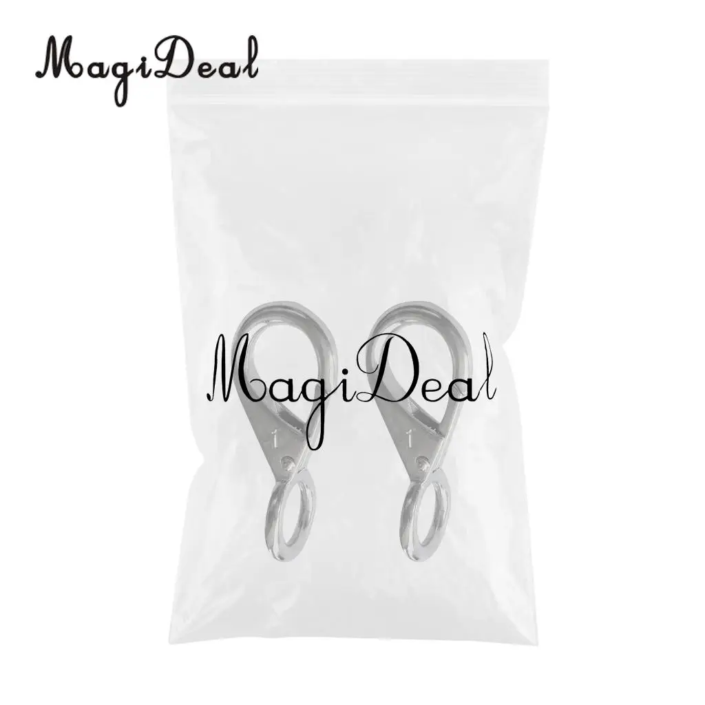 MagiDeal Superior 2Pcs 316 Stainless Steel Fixed Eye Boat Spring Snap Hook Marine Hardware Kit for Marine Industrial Application