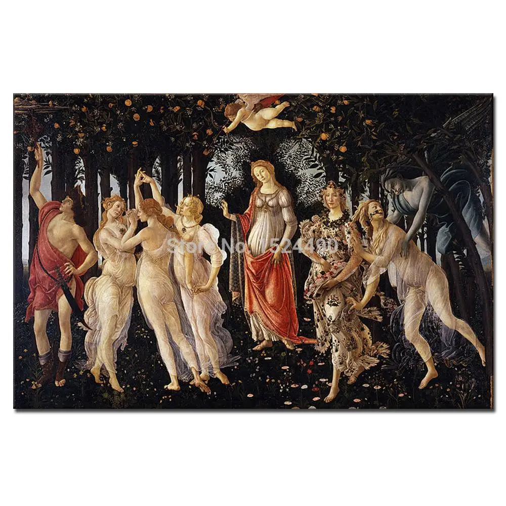 

Hand-painted Reproduction High Quality Famous Oil Painting On Canvas Copy Of Botticelli's Primavera Full Size Picture 100x150 cm