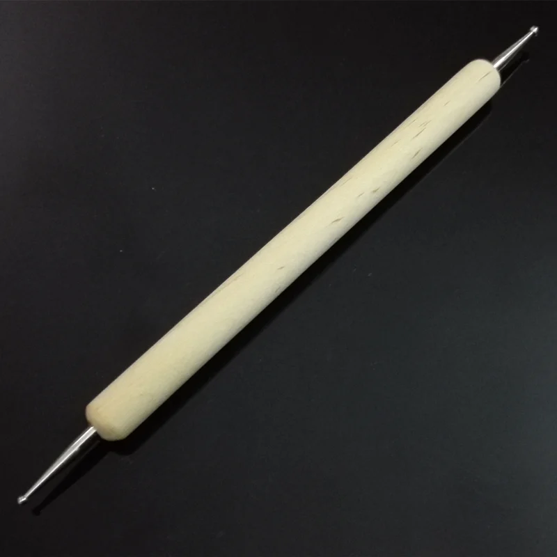 

1 pcs 2 Way Wooden Dotting Pen Marbleizing Tool Nail Art Dot Dotting Tools P0093