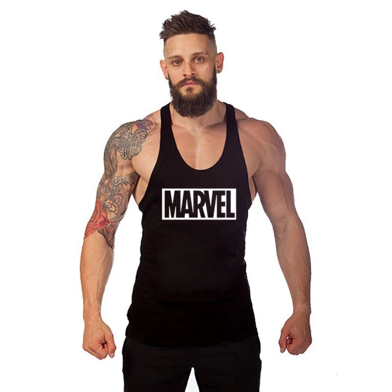 Marvel Bodybuilding Stringer Tank Tops men Gyms Stringer Shirt Fitness