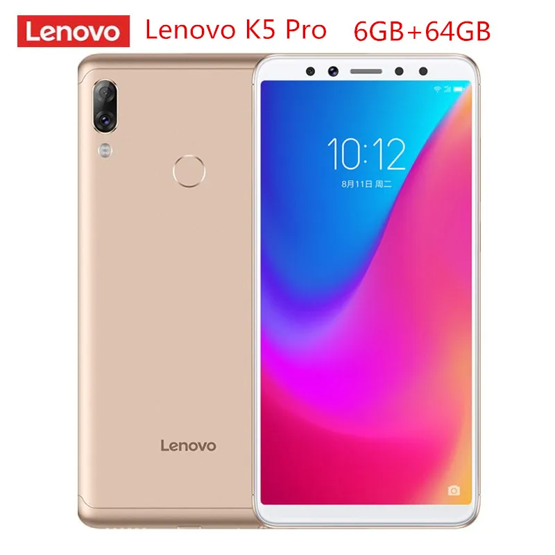 

Lenovo K5 Pro 4G Smartphone 5.99 inch Android 8.1/ZUI Snapdragon 636 Octa Core 6GB 64GB 16.0MP Fingerprint 4050mAh Mobile Phones