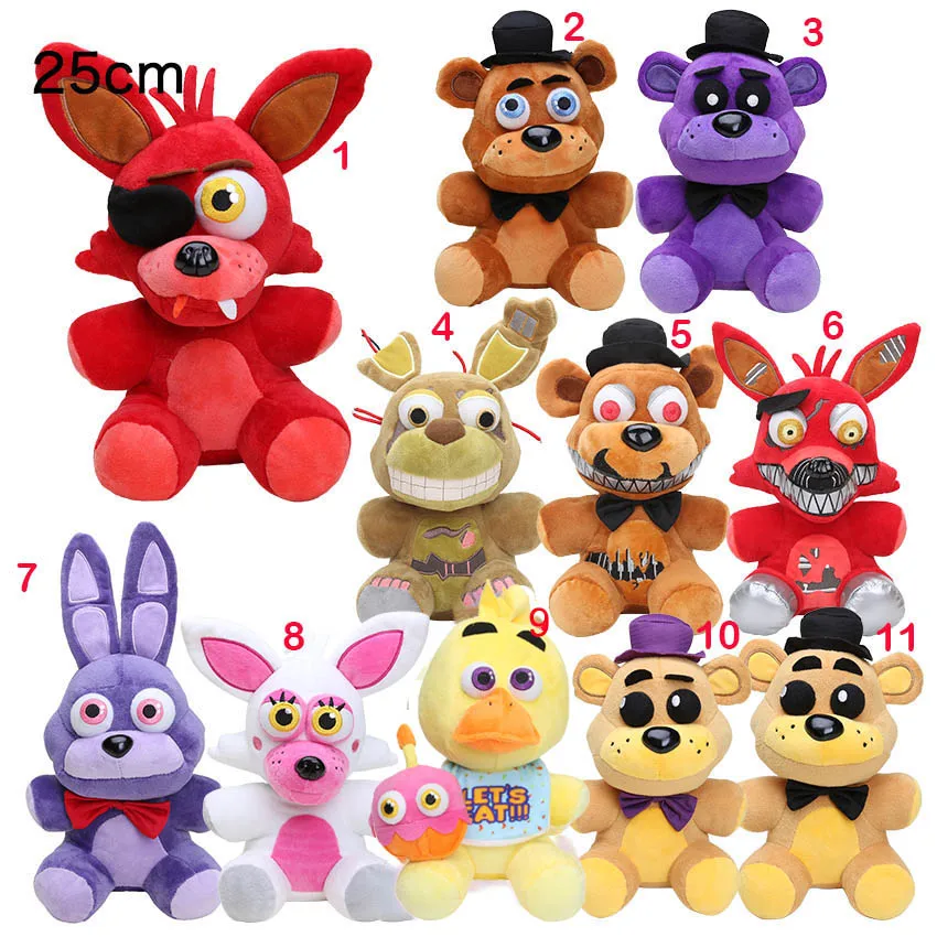 25 см EMS FNAF Freddy Fazbear плюшевые игрушки пять ночей у Фредди Золотой медведь кошмар кекс Фокси шар мальчик мягкие куклы