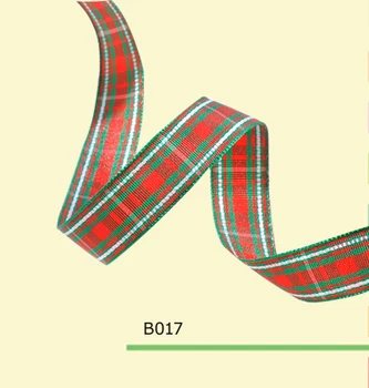 

100yards/roll 5/8 Inch(15mm) England Christmas Green And Red Plaid Ribbon