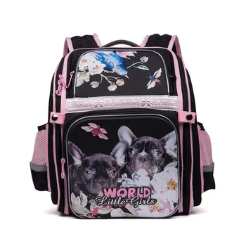 

Cartoon Cat Dog School Bags for Girls Nylon Waterproof Orthopedic Backpack Children School Backpack Grade 1-4 Book Bag Mochila