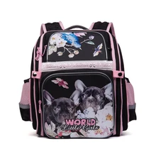 Cartoon cat hund wasserdichte nylon orthopädische rucksack kinder schultaschen für teenager mädchen schulranzen schule rucksack 1-4 grade