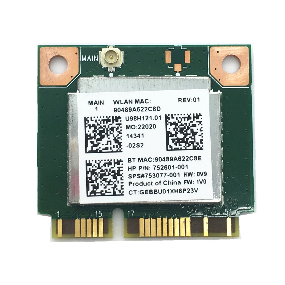 Для RTL8723BE Wifi 300 Мбит/с + Bluetooth 4 0 MINI PCI E карта 753077 001 для 470 455 G2 Бесплатная доставка|card