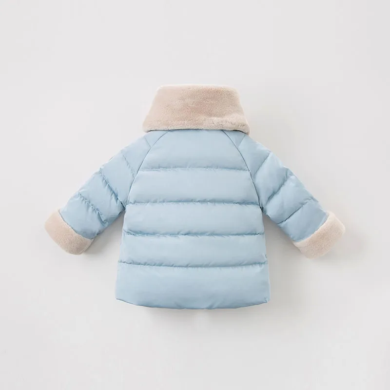 DBW8618 dave bella/Зимний пуховик для маленьких мальчиков детское белое пуховое Стеганое пальто Детская верхняя одежда с шарфом