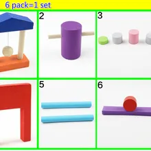 6 шт./1 компл. деревянных детей собраны Игрушечные лошадки Domino препятствия для детей Игрушечные лошадки Domino трудности настройки