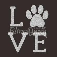 BlingQueen 12 шт./партия на заказ Блеск Любовь лапа железная передача Горячие фиксации мотивы, цвета и размеры могут быть настроены