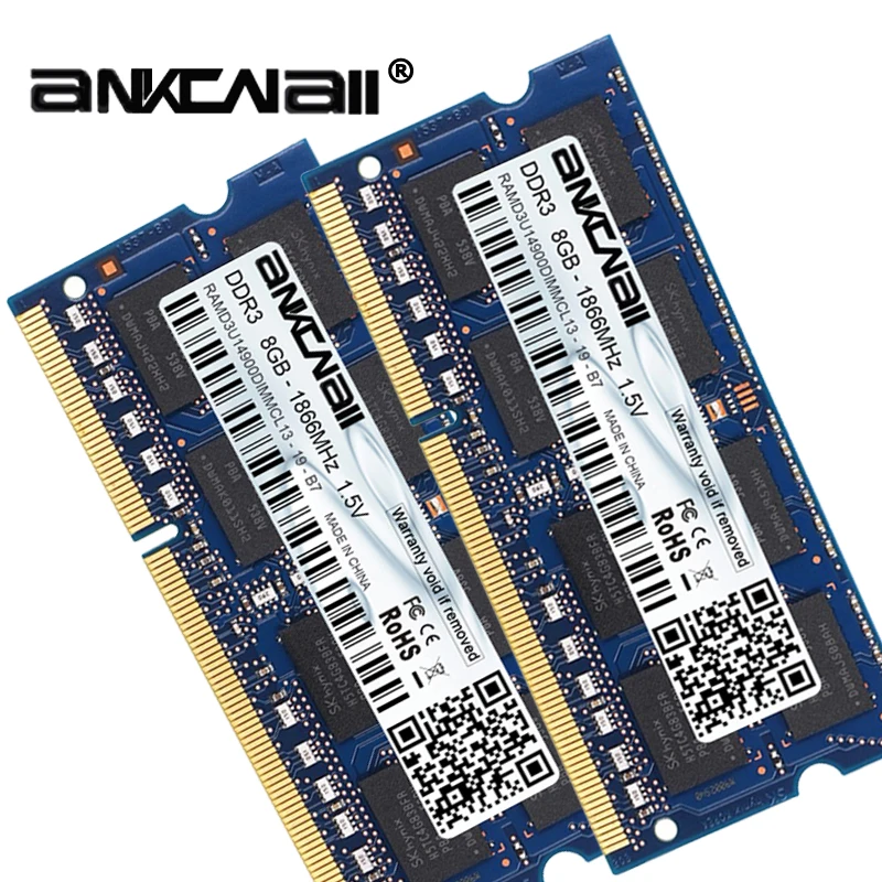 DDR3 ram 8 Гб(2 шт x 8 ГБ) 1866 МГц PC3-14900 для Intel ноутбука Память DIMM 1,5 V 204Pin