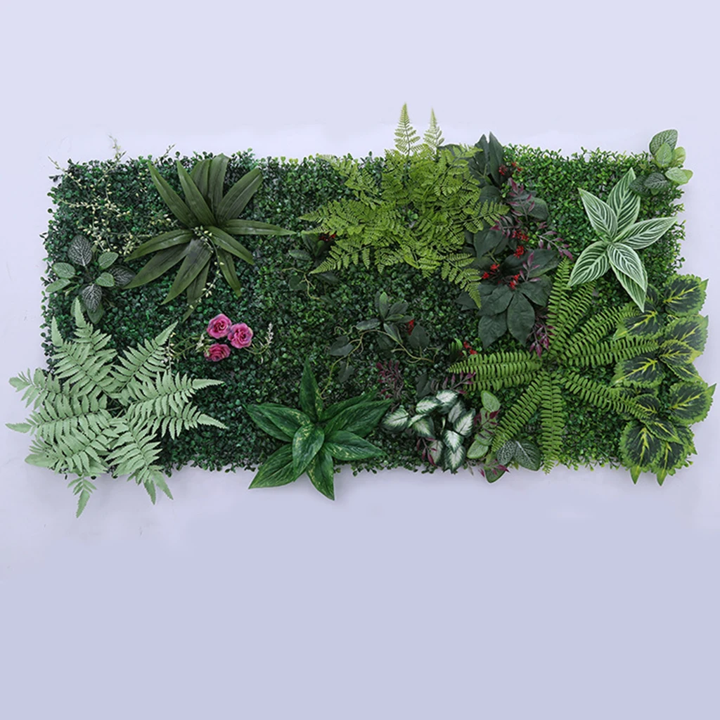 Artificial Plants Green Grass Flower Wall Panels Opening Ceremony Backdrop Floral Decor