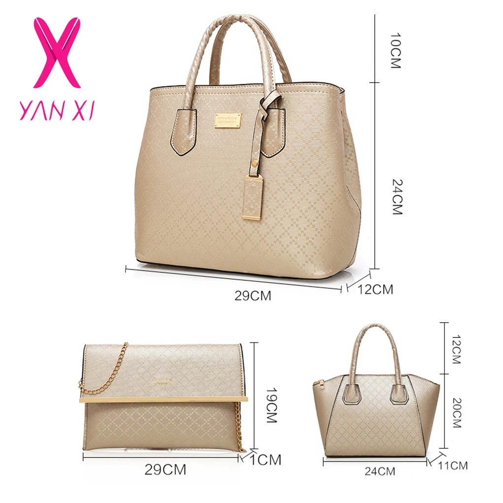YANXI 6 шт./партия женская новая сумка композитная сумка модная ромбовидная решетка сумка через плечо сумки с тиснением женские сумки