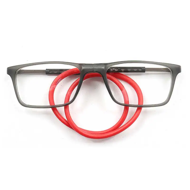 

YOUTOP Stylish Square Magnetic Folding Reading Glasses w/Retainer Band LH231
