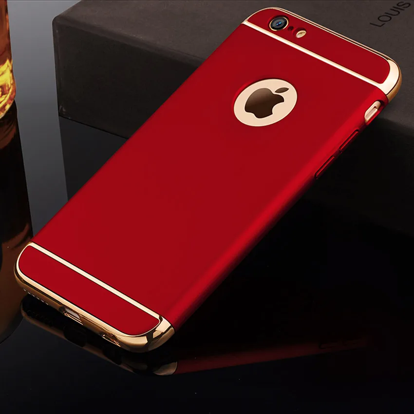 For iPhone 6 6s Plus 5 5s SE Case 360 degree Shockproof Electroplating Phone Cases 3 IN 1 Removable Hard Matte Cover 1-plus-5-cover : image For iPhone 6 6s Plus 5 5s SE Case 360 degree Shockproof Electroplating Phone Cases 3 IN 1 Removable Hard Matte Cover 1-plus-5-cover