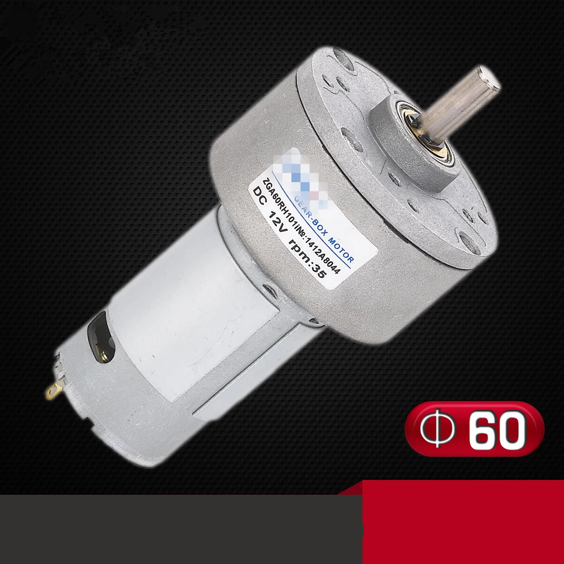 

ZGA60RH-G Gear Motor 60mm Miniature DC Gear Motor 12V 24V Output Shaft Center 9.3RPM 200RPM