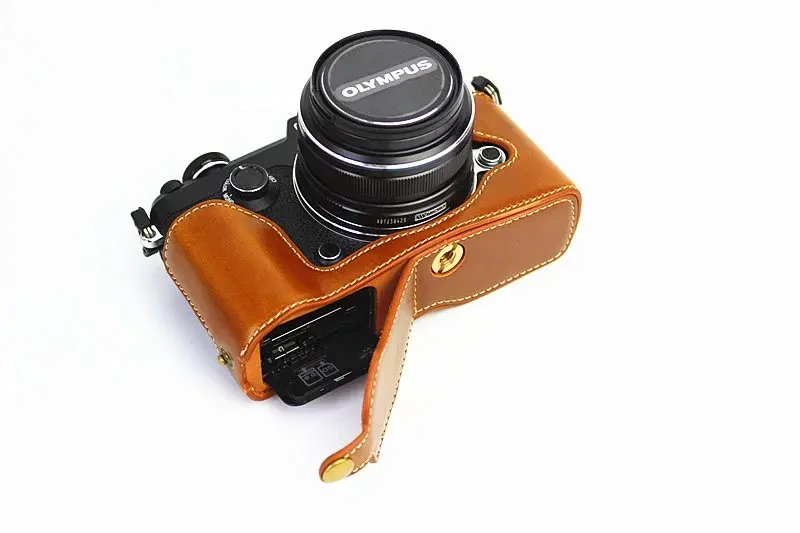 Кожаный чехол для камеры Olympus Pen-F Pen F PENF половина тела сумка для камеры извлечение батареи непосредственно крышка