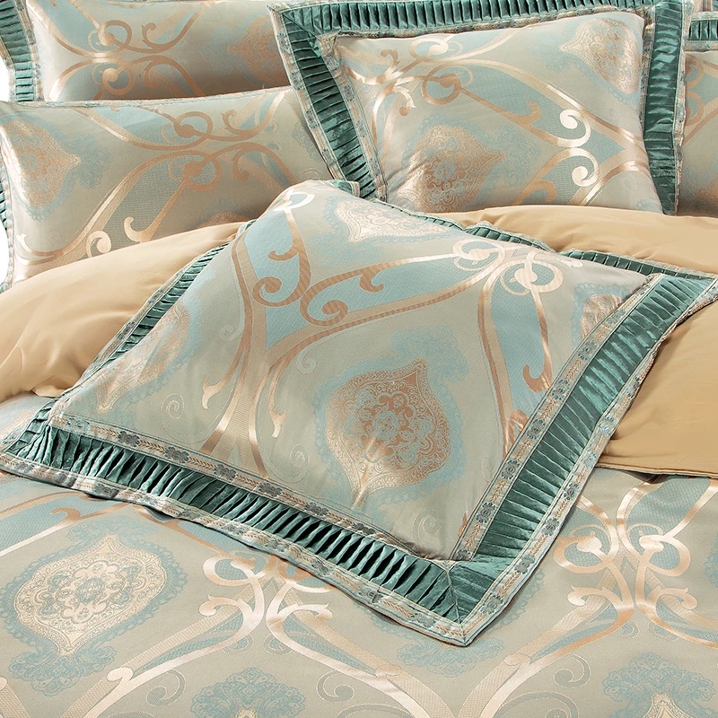 Housse де Couette золото жаккардовые 4/6 шт. king size постельного белья класса люкс включают Набор пододеяльников для пуховых одеял + простыня +