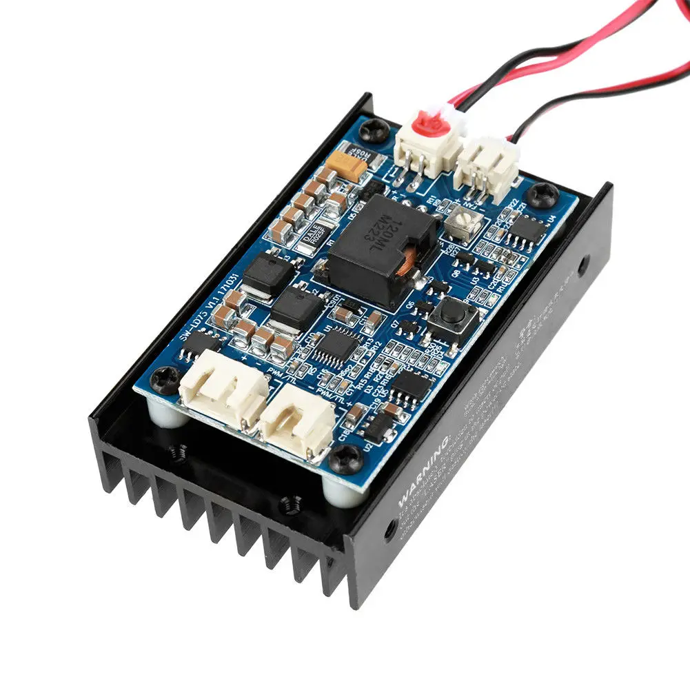 15W EU/US Plug Laser Engraver Laser Head Module W/ TTL 450nm Blu-Ray Laser Cutter Laser Module Wood Marking Cutting Tool
