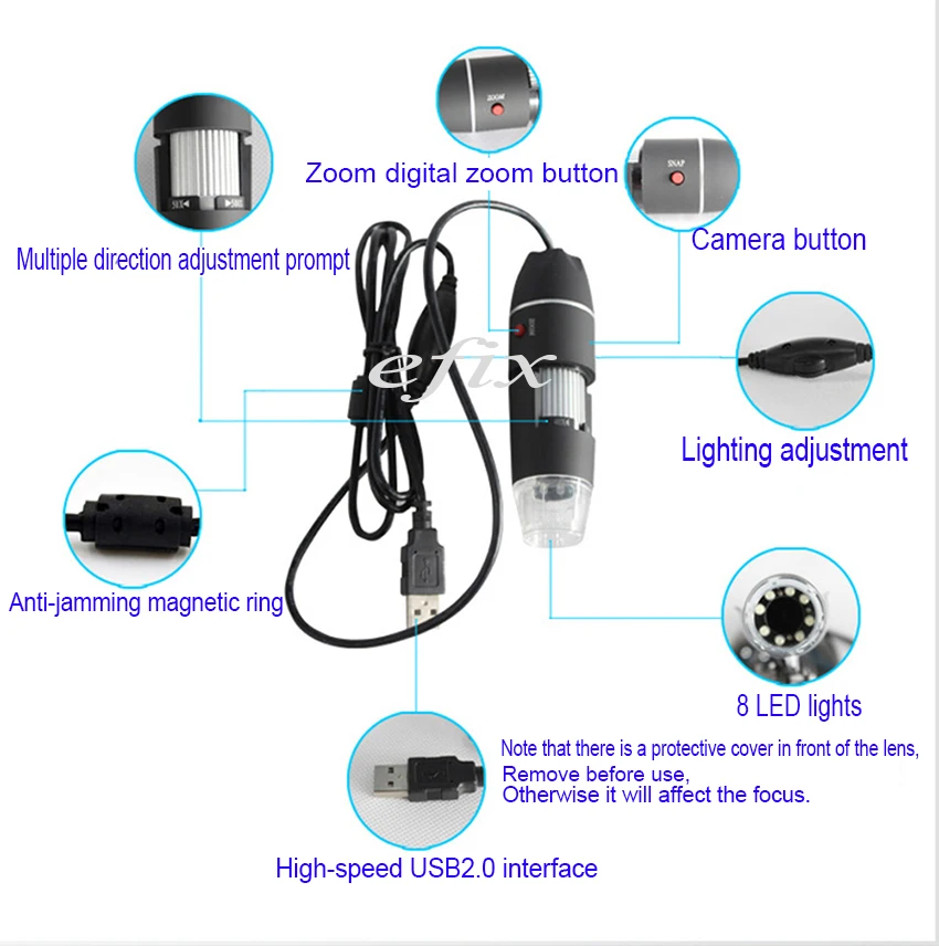 Мегапиксели 500X1000X8 светодиодный цифровой микроскоп камера USB пайка микроскопио Лупа электронный стерео