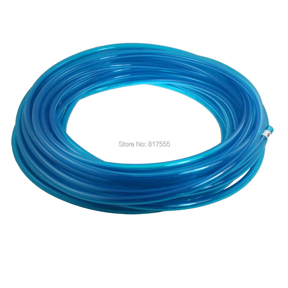 

12mm x 8mm Pneumatic Polyurethane PU Hose Tube Pipe 25M 82Ft Clear Blue