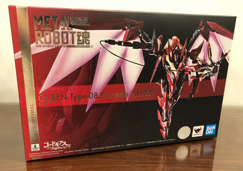 Подлинная металлическая фигурка BANDAI spirts, код духов: Lelouch of the Rebellion R2 Guren SEITEN, восемь элементов