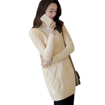 

Long Women Pullovers 2017 Casual Female High Quality Turtleneck Fashion Spring Autumn Slim Elastic Solid Knitted Sweater YP0402