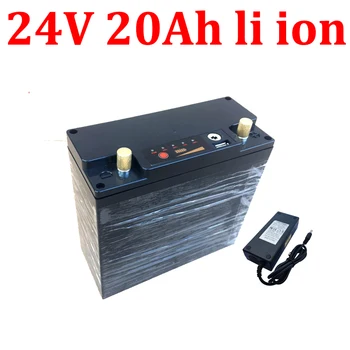 

24v 20ah lithium ion batterie li ion 18650 BMS USB port for 500w 600w wheelchair e bike Solar Inverter miner's xenon + charger