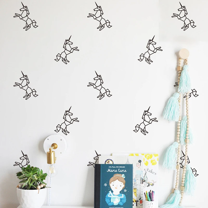 

Kindergarten children's room graffiti wallpaper unicorns remove environmental TV wall stickers A10-011