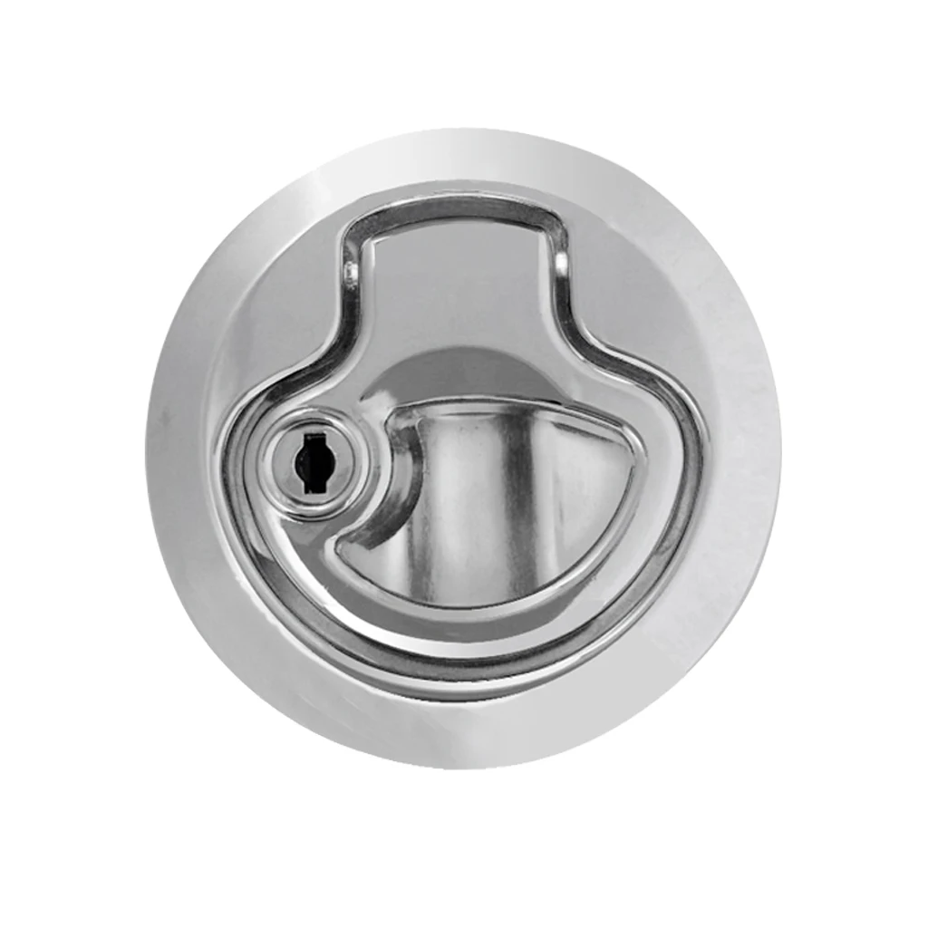 2″ Flush Mount Hatch Flush Pull Latch Marine Key Door Locking Hardware Accessory For Boat Marine Yacht 2-12mm Thickness Door