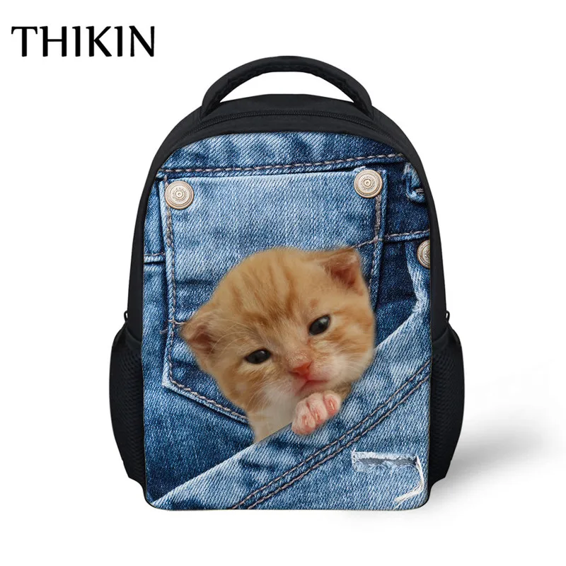 THIKIN детская школьная сумка Kawaii 3D пастух Собака печати школьные ранцы для