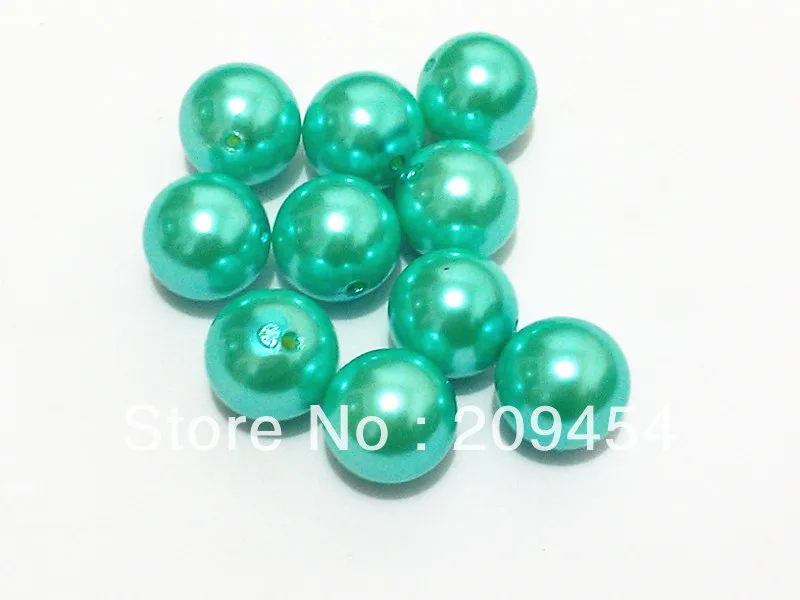 

Factory Price ! 20mm 100pcs/lot Turqoise Chunky Round Imitation Pearl Acrylic Beads For Kids Jewelry Making