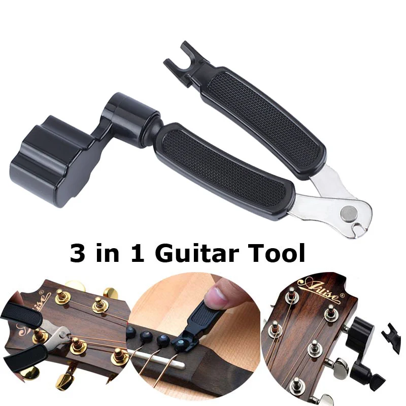 

3 in 1 Guitar Peg String Winder+String Cutter+Bridge Pin Puller Multifunction Guitar Accessories Maintenance Tool Fit All Guitar