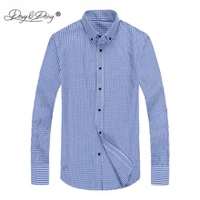 DAVYDAISY, Новое поступление, мужская рубашка с длинным рукавом, хлопок, клетчатая Повседневная рубашка, приталенная Мужская одежда, рубашки, брендовая одежда DS300