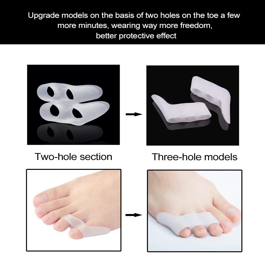 6Pcs Silicone Toe Straightener Protector Hallux Valgus Corrector Orthopedic Toe Separator Pedicure Feet Care Massage D1254