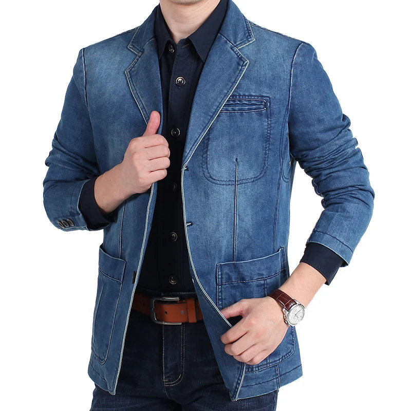 jaqueta denim masculino blazer ternos para homem marca-roupas de moda M-4XL