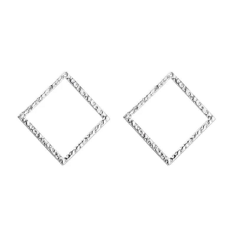Женские серьги-пусеты с геометрическим узором корейские модные квадратной формы