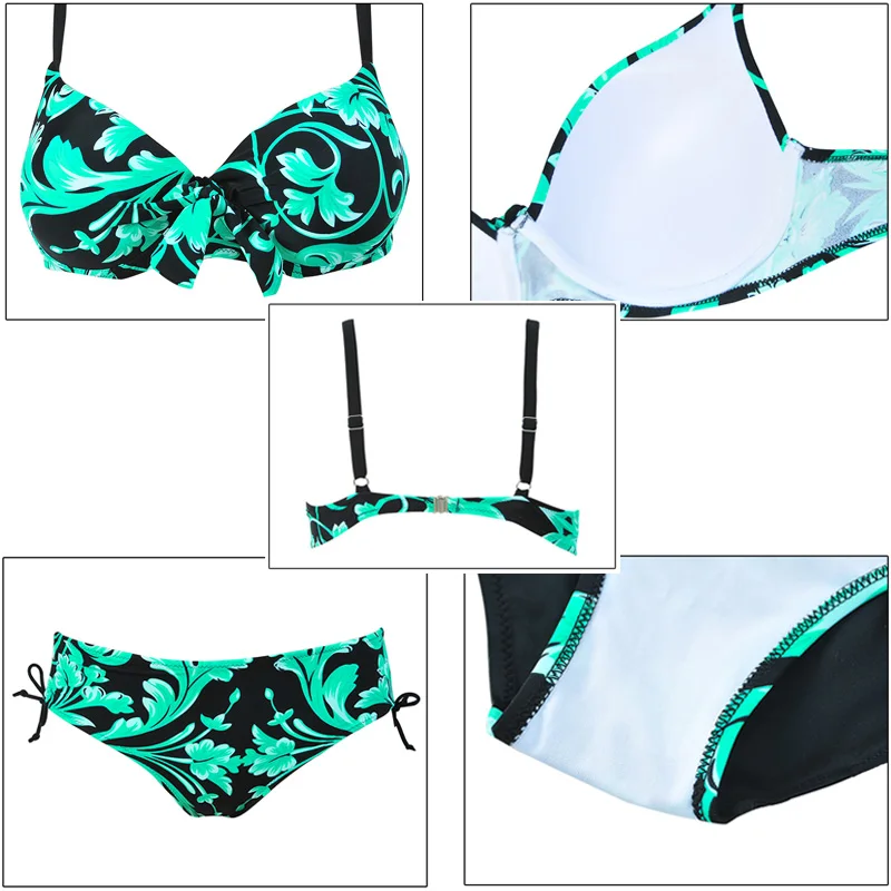 LYSEACIA Printed Swimsuits of Large Sizes Bikini Set for Women Swimsuit Push Up Bikinis for Female Bather Biquini Swimwear Plus LYSEACIA Printed Swimsuits of Large Sizes Bikini Set for Women Swimsuit Push Up Bikinis for Female Bather Biquini Swimwear Plus