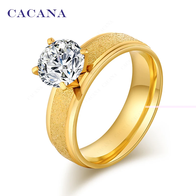 Женские кольца из нержавеющей стали CACANA модные ювелирные изделия № R48|stainless steel