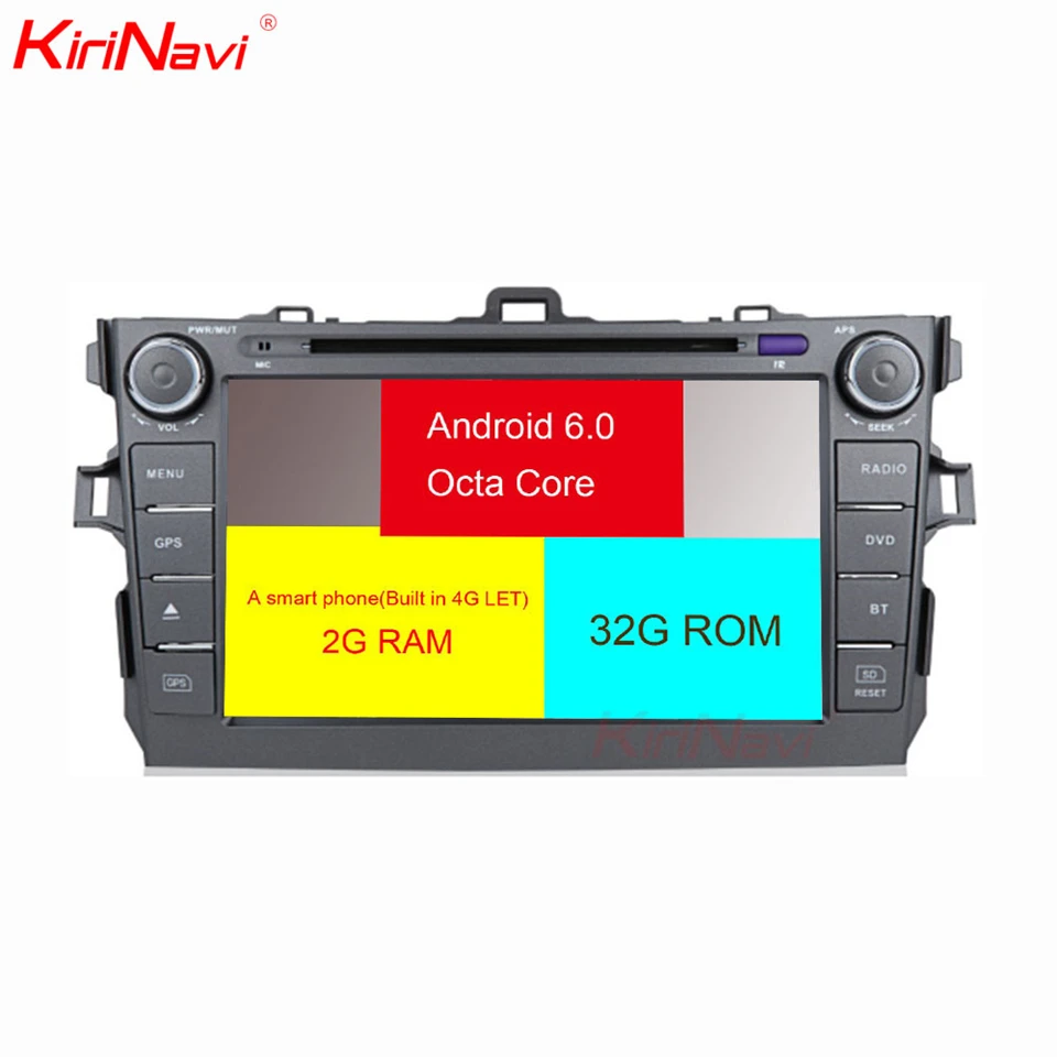 Discount KiriNavi Octa core 4G LET android 7 touch screen radio for toyota corolla car dvd player 2007 - 2011 support 4K Video 4G 2 Discount KiriNavi Octa core 4G LET android 7 touch screen radio for toyota corolla car dvd player 2007 - 2011 support 4K Video 4G 2