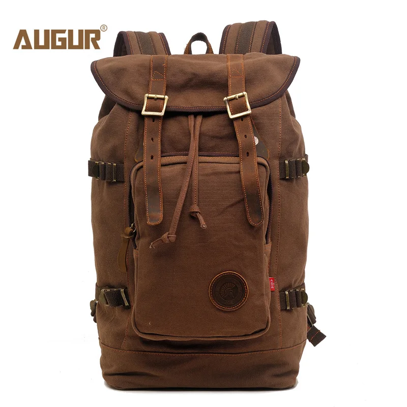 Men's Backpack Vintage Canvas morrales Military Style School Man Rucksack Mountaineering Rugzakken Male Travel Bag | Багаж и сумки